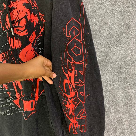 Authentic Corpse Husband Miss You I Am Corpse Pullover Acid Wash Black Hoodie L - Picture 9 of 10